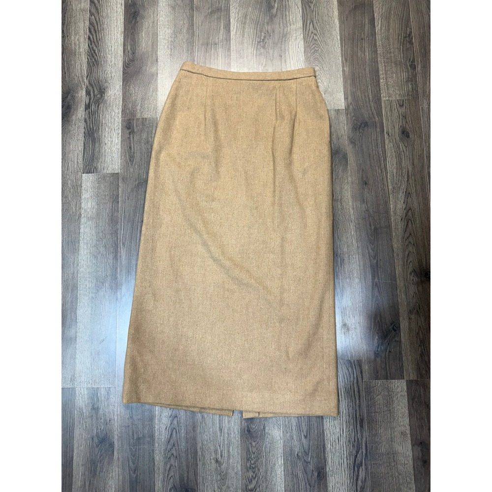 Pendleton Vintage 100% Virgin Wool Maxi Skirt Tan Camel Size 10 Made in USA